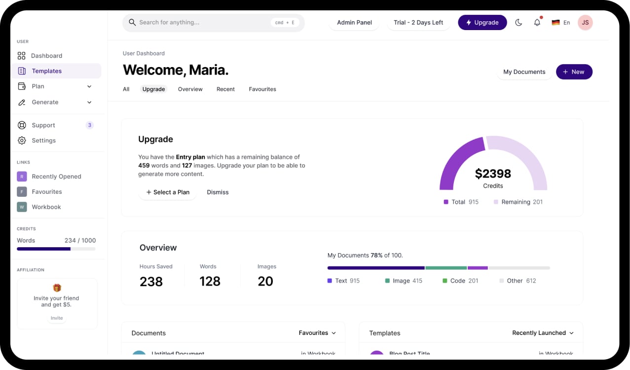 NOA Dashboard Mockup